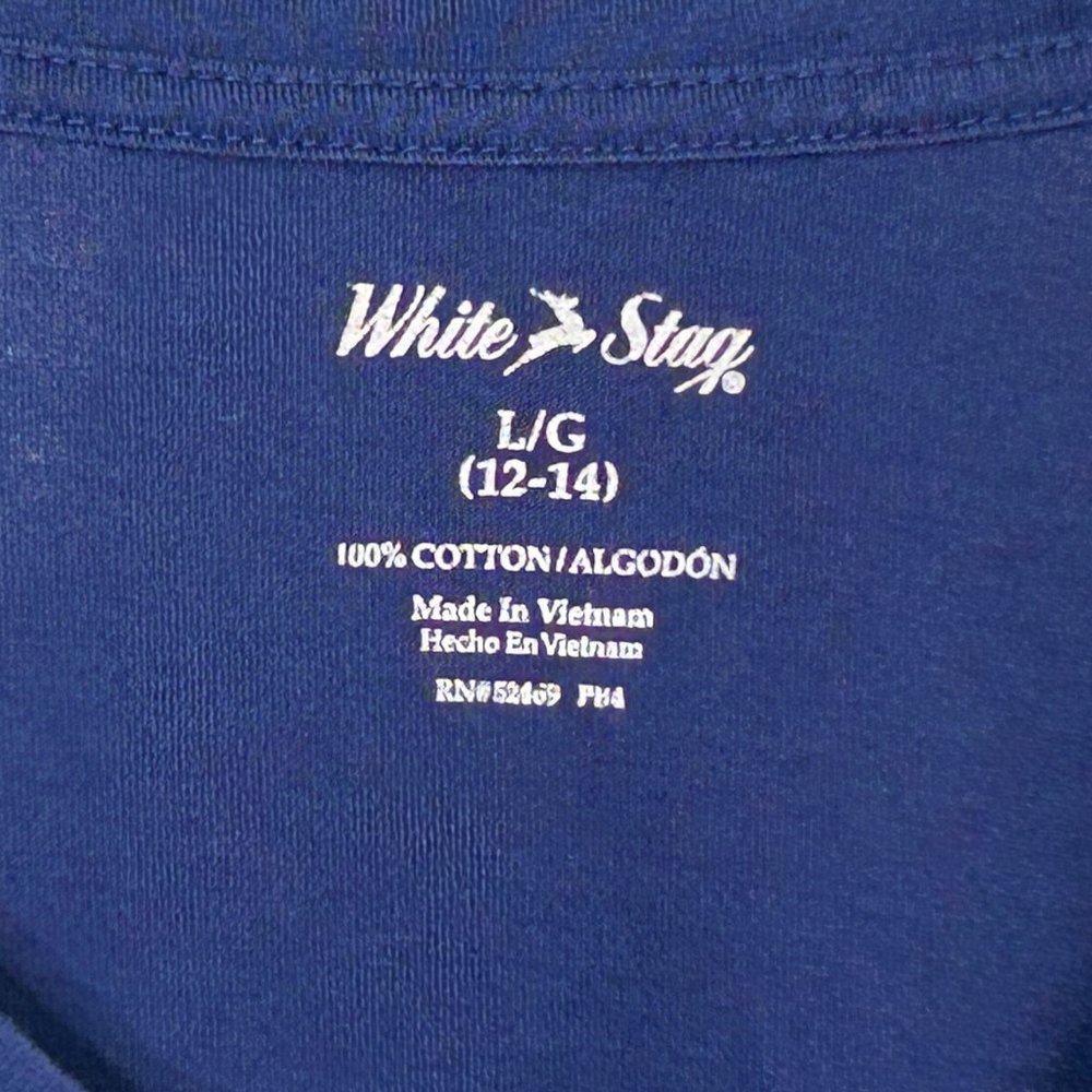 White Stag Womens L (12-14)‎ Blue Floral Short Sleeve V-Neck Blouse Shirt - Picture 7 of 10